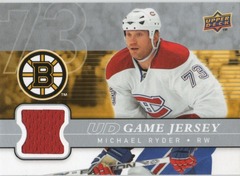 2008-09 Upper Deck UD Game Jersey #GJ-RY Michael Ryder Boston Bruins